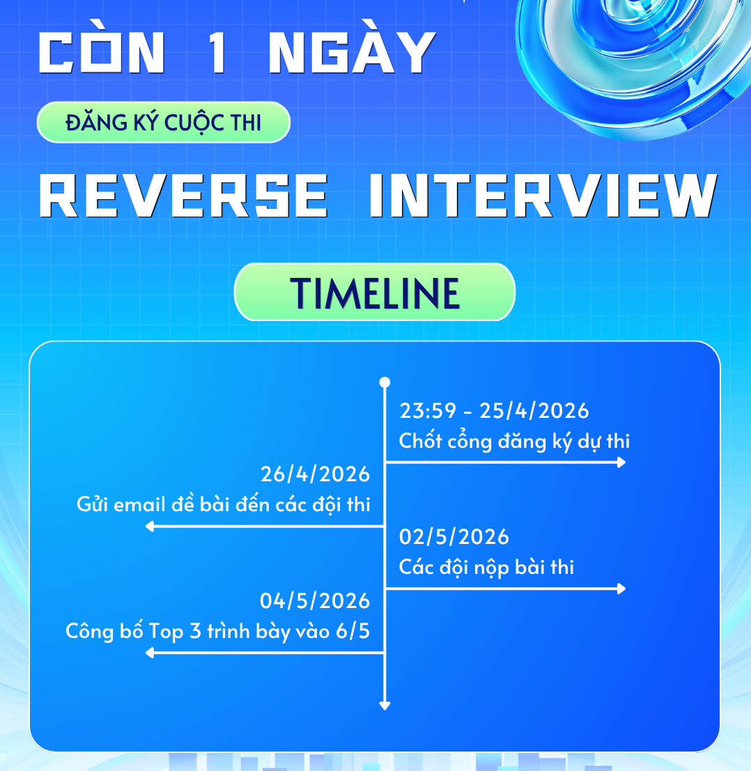 Reverse Interview Marketing Intern Big Tech 2026 – Cơ hội trải nghiệm tuyển dụng thực tế (Chỉ còn 1 ngày đăng ký)