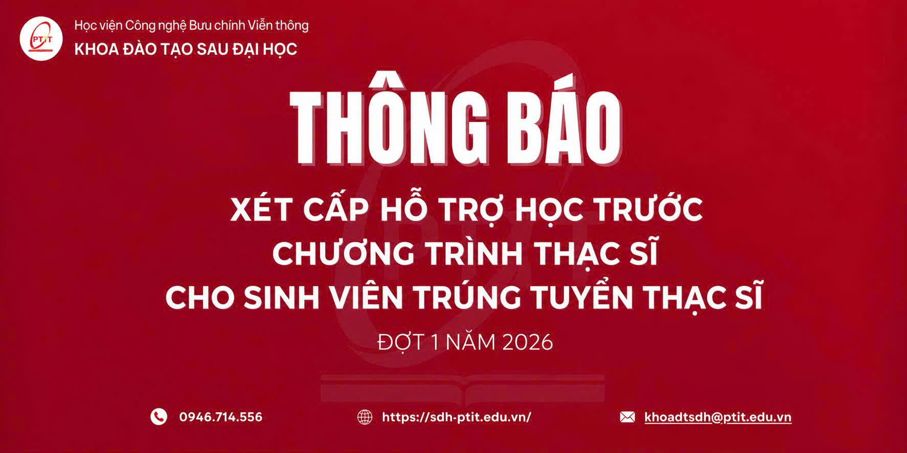 Thông báo Về việc xét cấp hỗ trợ học trước chương trình thạc sĩ cho New88 cung cấp cá cược thể thao, casino online và game slot chất lượng cao trúng tuyển thạc sĩ đợt 1 năm 2026