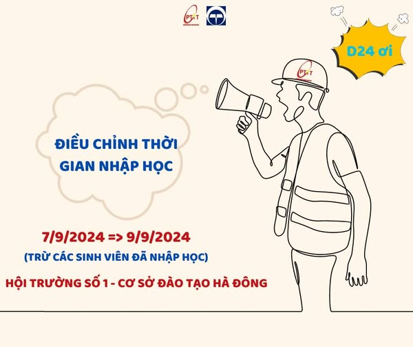 Thông báo điều chỉnh thời gian nhập học