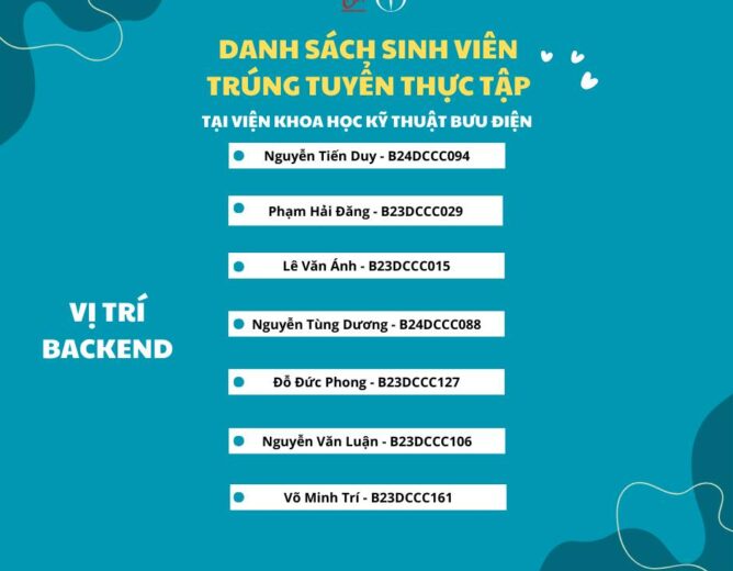 Chúc mừng các UDUers xuất sắc đã trúng tuyển thực tập tại Viện Trang chủ NEW88 Đăng ký tài khoản mới Kỹ thuật Bưu điện!