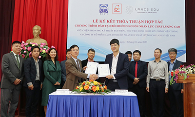 Lễ ký kết “Chương trình hợp tác đào tạo, bồi dưỡng nguồn nhân lực chất lượng cao” giữa Viện Trang chủ NEW88 Đăng ký tài khoản mới Kỹ thuật Bưu điện và Công ty cổ phần đào tạo nguồn nhân lực chất lượng cao Lancs Việt Nam
